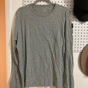 J crew long-sleeve heather grey shirt